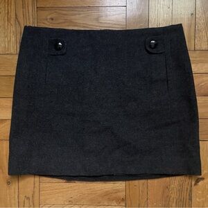 Vintage J. Crew Wool Cashmere Mid Rise Dark Gray Mini Skirt - 4